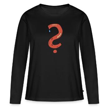 Point d’interrogation cicatrices plâtre triste - T-shirt manches longues Premium bio Femme - noir - Devant - Julia (174cm)