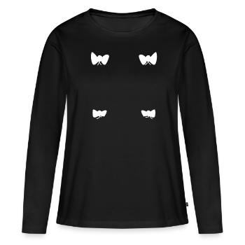 schleifen schleife muster formen symbol - Frauen Premium Bio Langarmshirt - Schwarz - Vorne - Julia (174cm)