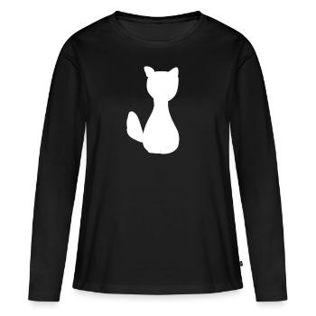 Symbole animal chien animaux animaux de compagnie - T-shirt manches longues Premium bio Femme - noir - Devant - Julia (174cm)