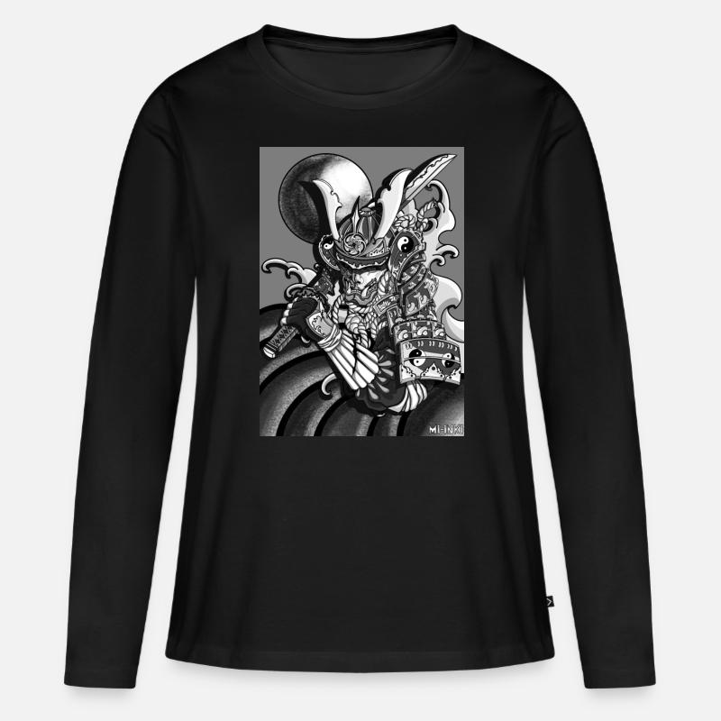 Half-Samurai - Frauen Premium Bio Langarmshirt - Schwarz