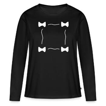 Cadre de symbole de boucle à quatre boucles - T-shirt manches longues Premium bio Femme - noir - Devant - Julia (174cm)