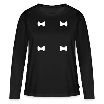 Icône de boucle à quatre boucles - T-shirt manches longues Premium bio Femme - noir - Devant - Julia (174cm)
