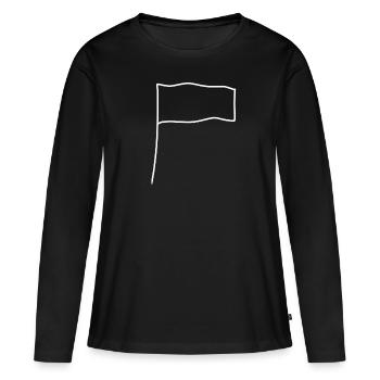 Forme du symbole du drapeau - T-shirt manches longues Premium bio Femme - noir - Devant - Julia (174cm)