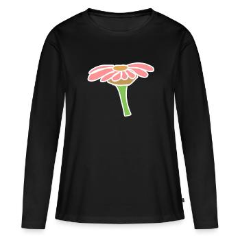 Page d’icône de fleur plante rose - T-shirt manches longues Premium bio Femme - noir - Devant - Julia (174cm)