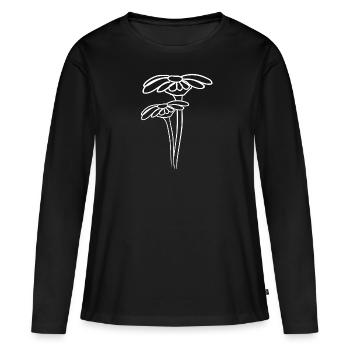 flower symbol plant flowers symbol - Women's Premium Organic Long Sleeve Shirt - black - Front - Julia (174cm)
