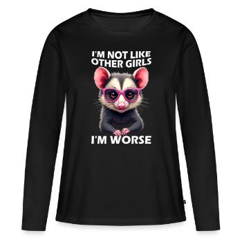 Ich bin nicht wie andere Mädchen Ich bin schlimme - Frauen Premium Bio Langarmshirt - Schwarz - Vorne - Julia (174cm)