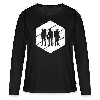 Grimpeur Homme Grimpeur Grimpeur Grimpeur Femmes - T-shirt manches longues Premium bio Femme - noir - Devant - Julia (174cm)