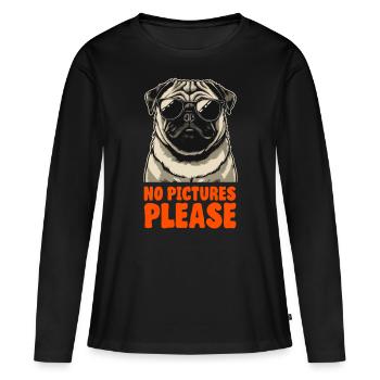 Carlin avec lunettes de soleil - Pas de photos svp - T-shirt manches longues Premium bio Femme - noir - Devant - Julia (174cm)