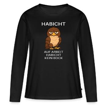 Hawk German Memes Travail Stagiaire Gen Z - T-shirt manches longues Premium bio Femme - noir - Devant - Julia (174cm)