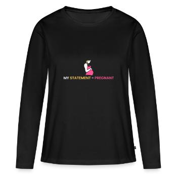 Ma déclaration - enceinte - T-shirt manches longues Premium bio Femme - noir - Devant - Julia (174cm)