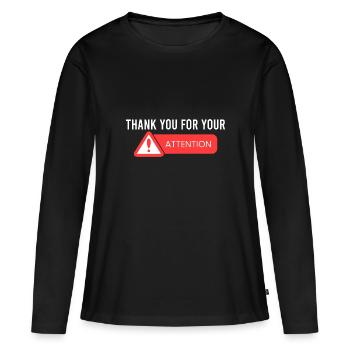 Je vous remercie de votre attention. - T-shirt manches longues Premium bio Femme - noir - Devant - Julia (174cm)