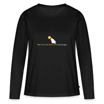 loups affamés des investisseurs - T-shirt manches longues Premium bio Femme - noir - Devant - Julia (174cm)