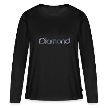 Diamond Stylized Text - Women's Premium Organic Long Sleeve Shirt - black - Front - Julia (174cm)