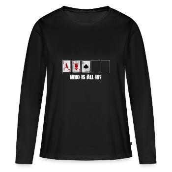 Poker - Frauen Premium Bio Langarmshirt - Schwarz - Vorne - Julia (174cm)