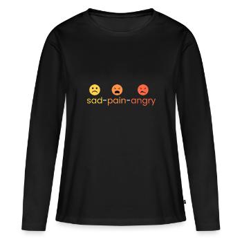 triste - douleur - colère - T-shirt manches longues Premium bio Femme - noir - Devant - Julia (174cm)