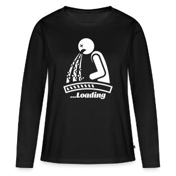 kotzen loading - Frauen Premium Bio Langarmshirt - Schwarz - Vorne - Julia (174cm)