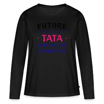 Future Tata Spécialiste en Mojitos - T-shirt manches longues Premium bio Femme - noir - Devant - Julia (174cm)