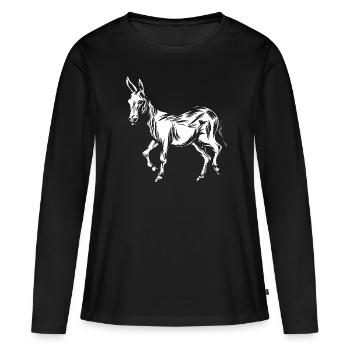 Donkey Mule - Women's Premium Organic Long Sleeve Shirt - black - Front - Julia (174cm)