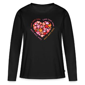 Love is everything - Frauen Premium Bio Langarmshirt - Schwarz - Vorne - Julia (174cm)
