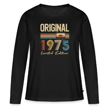 50. Geburtstag 50 Jahre Original 1975 - Frauen Premium Bio Langarmshirt - Schwarz - Vorne - Julia (174cm)