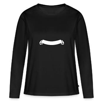 Banner Geschwungen - Frauen Premium Bio Langarmshirt - Schwarz - Vorne - Julia (174cm)