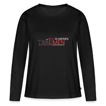 Held in meinen Träumen - Frauen Premium Bio Langarmshirt - Schwarz - Vorne - Julia (174cm)