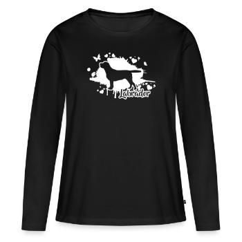 LABRADOR Retriever Labbi chien chiens Wilsigns - T-shirt manches longues Premium bio Femme - noir - Devant - Julia (174cm)