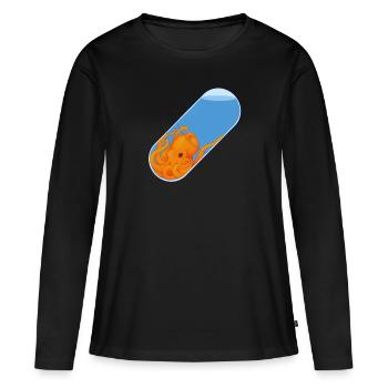 Pilule de pieuvre - T-shirt manches longues Premium bio Femme - noir - Devant - Julia (174cm)