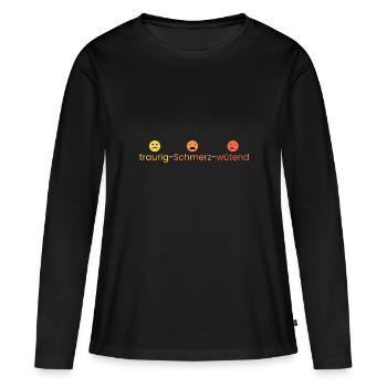 triste - douleur - colère - T-shirt manches longues Premium bio Femme - noir - Devant - Julia (174cm)