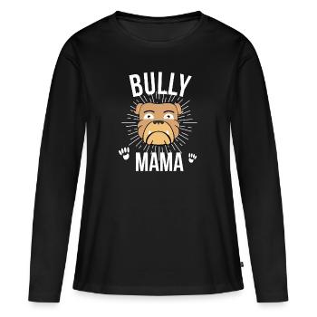Bouledogue - T-shirt manches longues Premium bio Femme - noir - Devant - Julia (174cm)