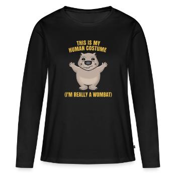 Wombat Marsupial Forest Safari Gift - T-shirt manches longues Premium bio Femme - noir - Devant - Julia (174cm)