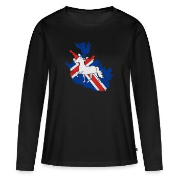 Cheval islandais - T-shirt manches longues Premium bio Femme - noir - Devant - Julia (174cm)