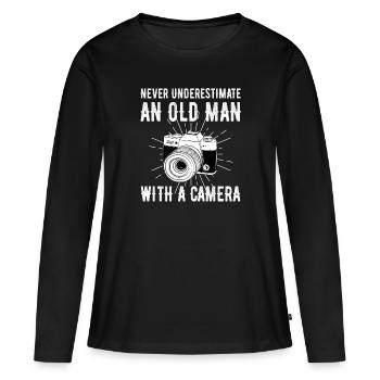 Fotograf - Frauen Premium Bio Langarmshirt - Schwarz - Vorne - Julia (174cm)