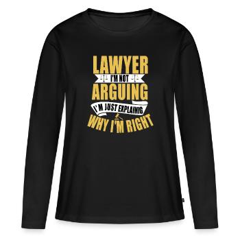 Anwalt - Frauen Premium Bio Langarmshirt - Schwarz - Vorne - Julia (174cm)