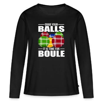 Petanque - Women's Premium Organic Long Sleeve Shirt - black - Front - Julia (174cm)