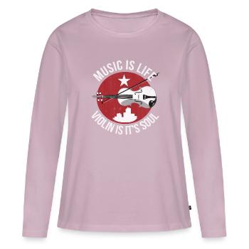Violine - Frauen Premium Bio Langarmshirt - Altrosa - Vorne - Julia (174cm)