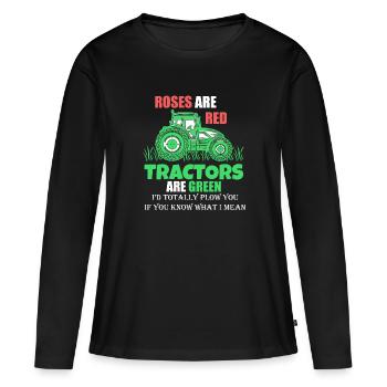 Tracteur Trekker Farmer Farmer - T-shirt manches longues Premium bio Femme - noir - Devant - Julia (174cm)