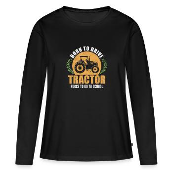 Tracteur Trekker Farmer Farmer - T-shirt manches longues Premium bio Femme - noir - Devant - Julia (174cm)