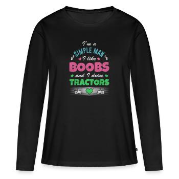 Tracteur Trekker Farmer Farmer - T-shirt manches longues Premium bio Femme - noir - Devant - Julia (174cm)