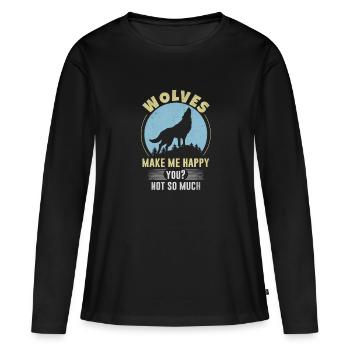 Chef de meute Wolfpack - T-shirt manches longues Premium bio Femme - noir - Devant - Julia (174cm)