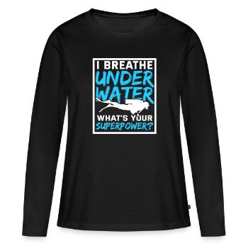 Scuba Diving - T-shirt manches longues Premium bio Femme - noir - Devant - Julia (174cm)