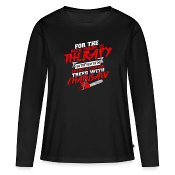 Lumberjack ax forest gift - Women's Premium Organic Long Sleeve Shirt - black - Front - Julia (174cm)