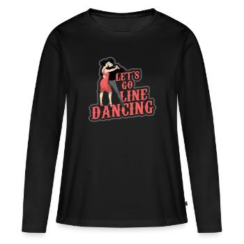 Linedance musique country western danse sport - T-shirt manches longues Premium bio Femme - noir - Devant - Julia (174cm)