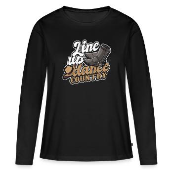 Linedance musique country western danse sport - T-shirt manches longues Premium bio Femme - noir - Devant - Julia (174cm)