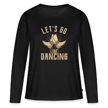 Linedance - Frauen Premium Bio Langarmshirt - Schwarz - Vorne - Julia (174cm)