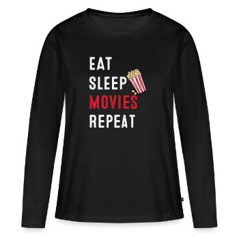 Cinéma Cinéma Télévision cadeau soirée cinéma - T-shirt manches longues Premium bio Femme - noir - Devant - Julia (174cm)