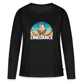 Linedance musique country western danse sport - T-shirt manches longues Premium bio Femme - noir - Devant - Julia (174cm)