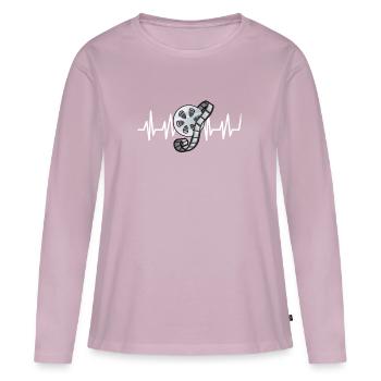 Film - T-shirt manches longues Premium bio Femme - rose poudré - Devant - Julia (174cm)