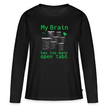 Informatique Hacker Programmer Binary Pc Computer - T-shirt manches longues Premium bio Femme - noir - Devant - Julia (174cm)