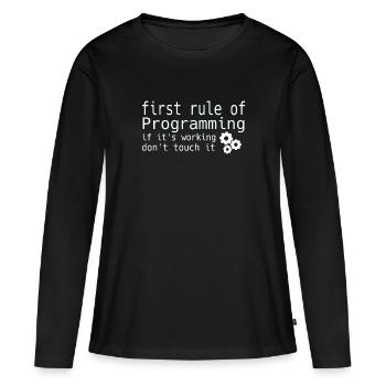 Computer Science Hacker Programmer Binary Pc Computer - Women's Premium Organic Long Sleeve Shirt - black - Front - Julia (174cm)